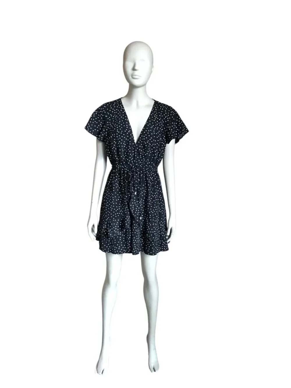 oh polly black and white dress Brittany Draped Corset Mini Dress in Black